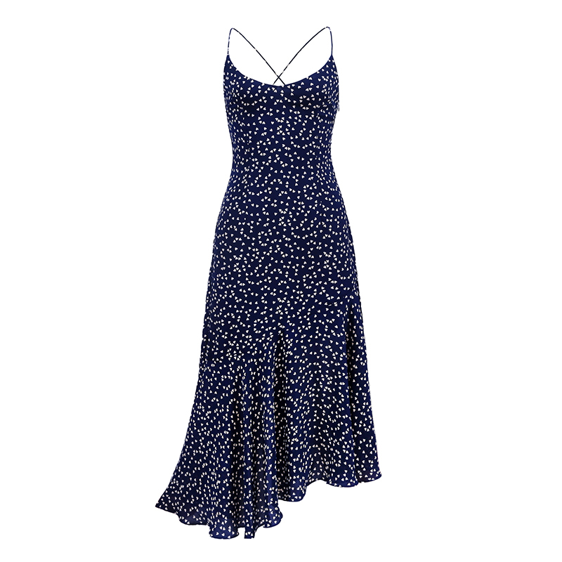 Starry Sky Backless Spaghetti Strap Dress with Fishtail Hem - Sexy Vacation Dress for Summer Nights
