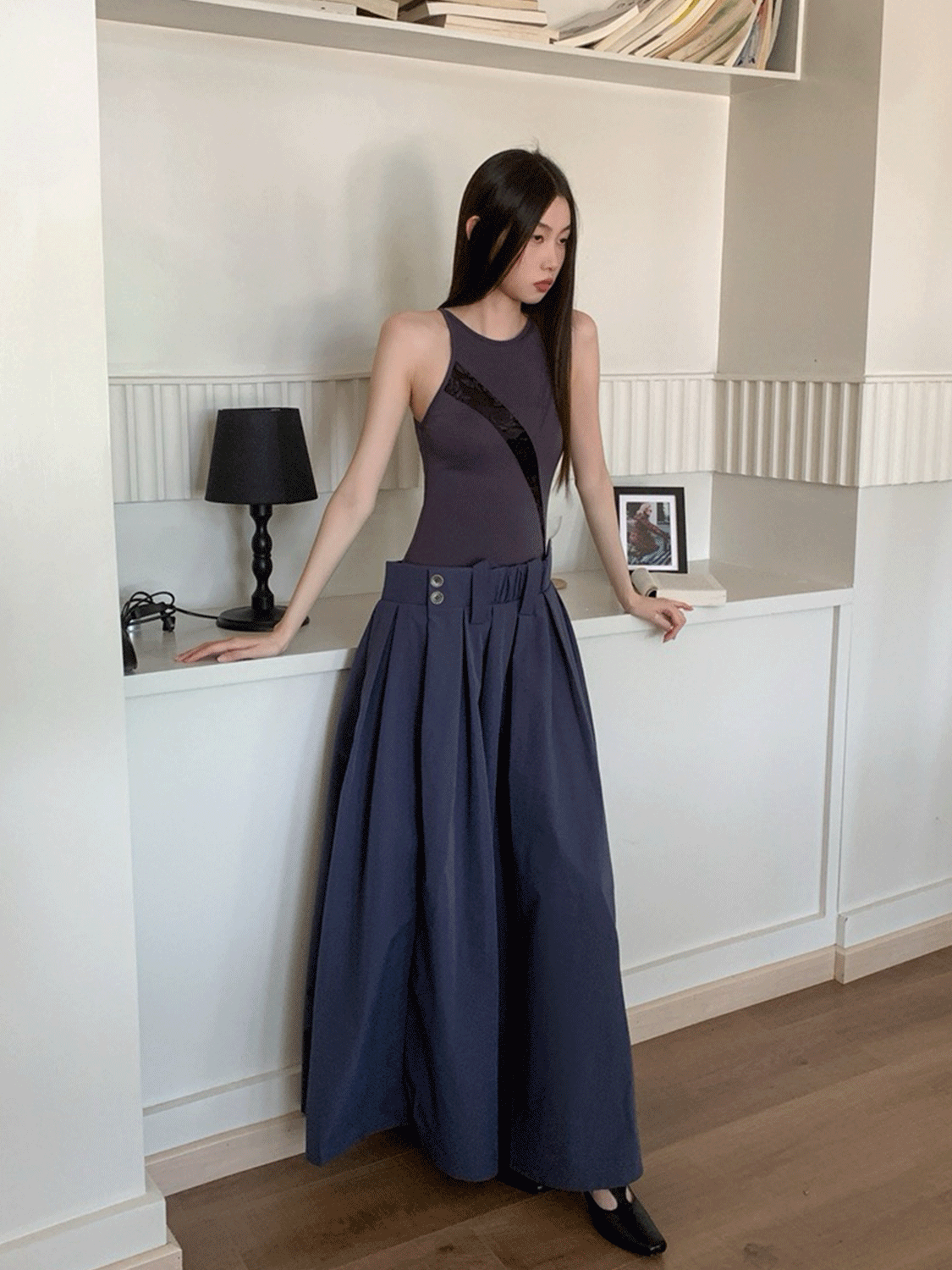 Striped High-Low Fake Two-Piece Dress - Slimming Waist Summer Vest for Women - Trendy Y2K Style