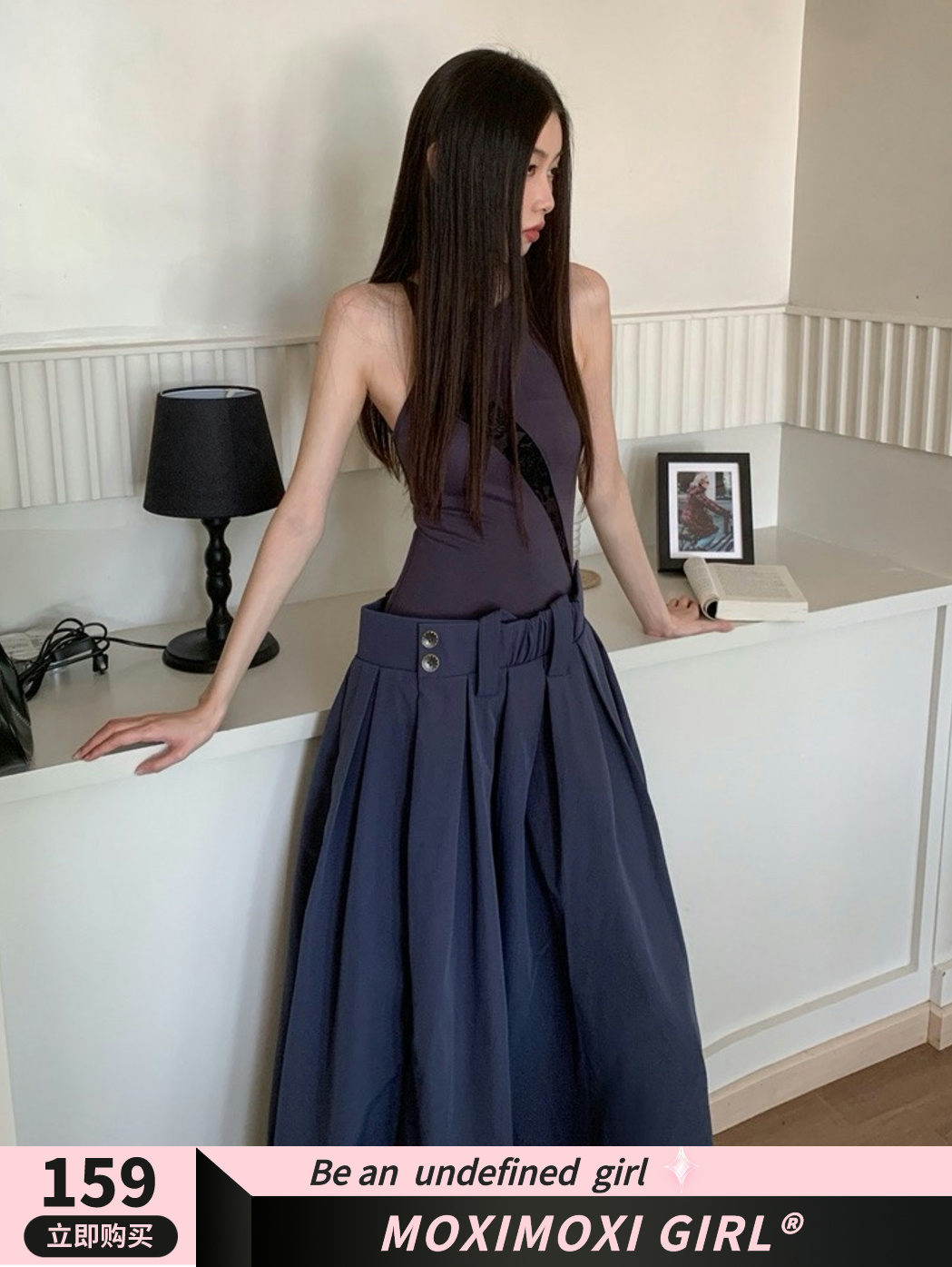 Striped High-Low Fake Two-Piece Dress - Slimming Waist Summer Vest for Women - Trendy Y2K Style
