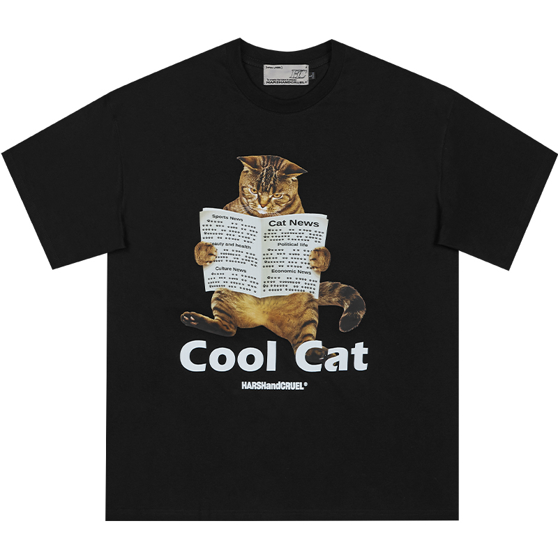 Stylish Cool 'Little Raccoon' Graphic T-shirt - Pure Cotton Short Sleeve - Trendy Casual Wear