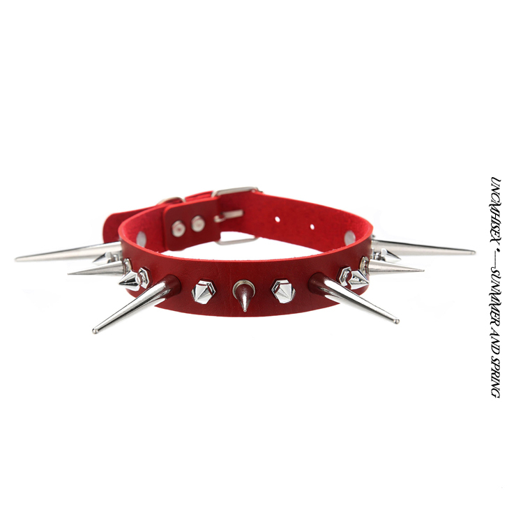 Summer 2025 Punk Studded Spike Leather Choker, Arm Ring & Leg Ring Set for Women, Versatile Hot Girl Accessories