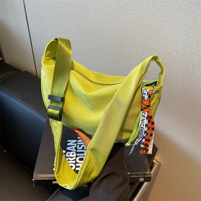 Summer Candy-Colored Nylon Dumpling Bag for Women - Versatile Canvas Crossbody for Commuting, 2025 Trendy Style