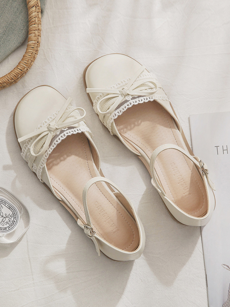 Summer French Open-Toe Sheepskin Sandals for Women - Fairy Style Hollow Single Shoes, New Model 2025