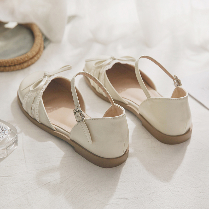 Summer French Open-Toe Sheepskin Sandals for Women - Fairy Style Hollow Single Shoes, New Model 2025