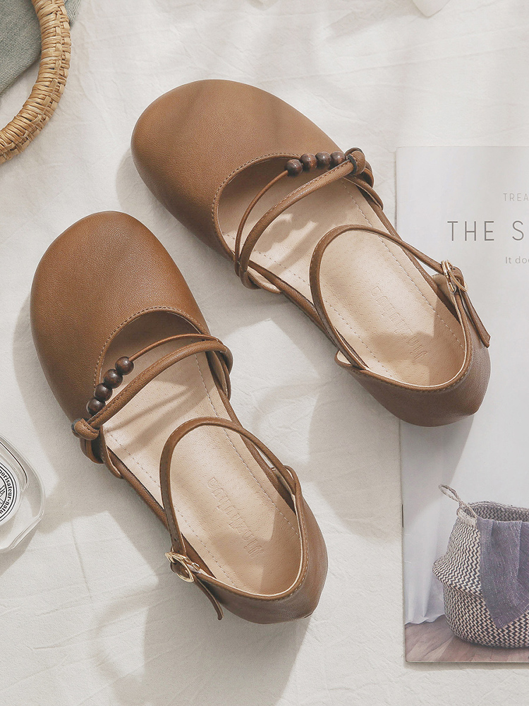 Summer French Sheepskin Sandals for Women - Fairy Style Single Shoes for Skirts - New Model 2025