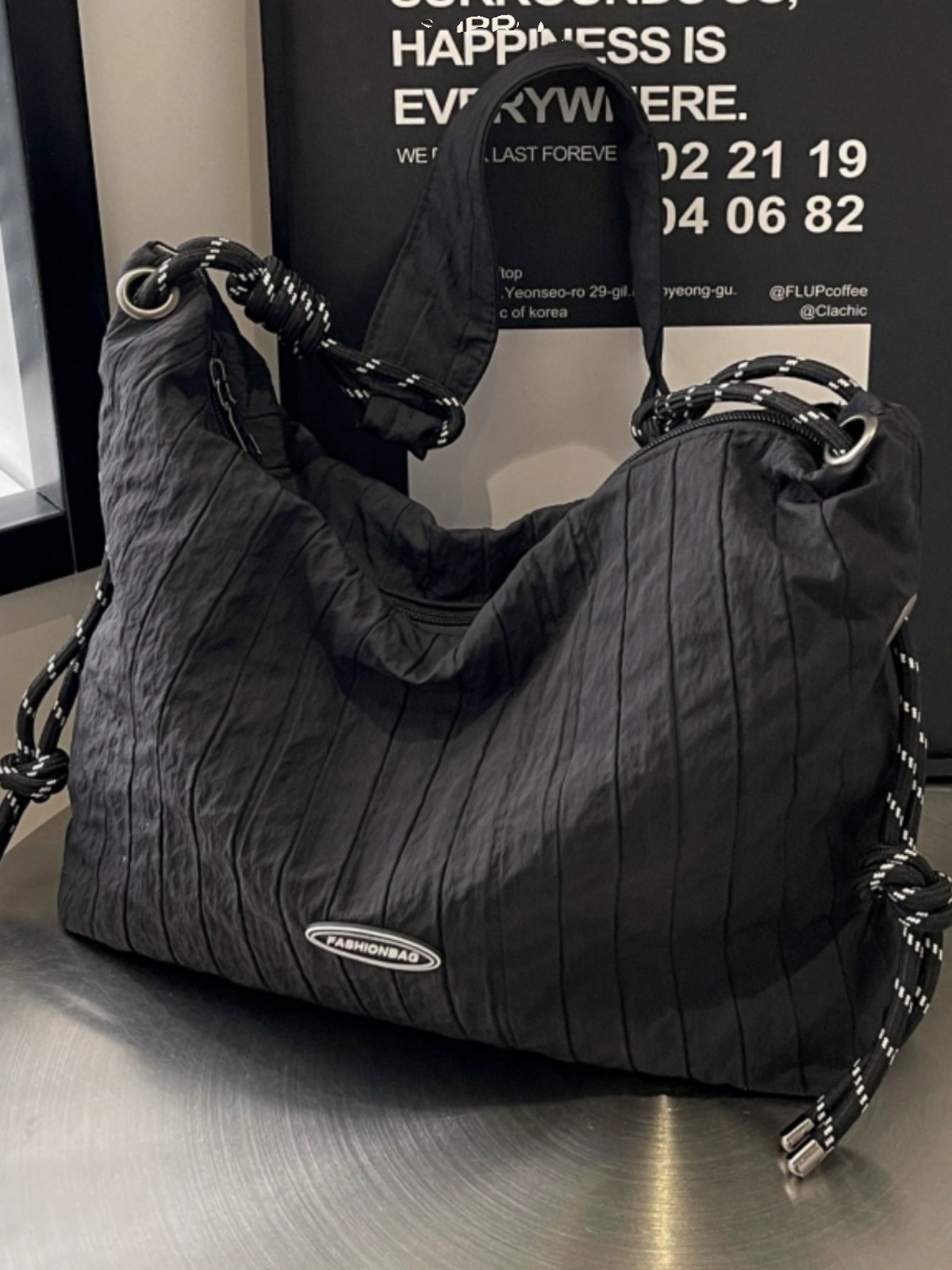 Summer Pleated Canvas Bag for Women - Large Capacity Commuter Dumpling Crossbody Bag, Niche INS Korean Style Versatile Tote