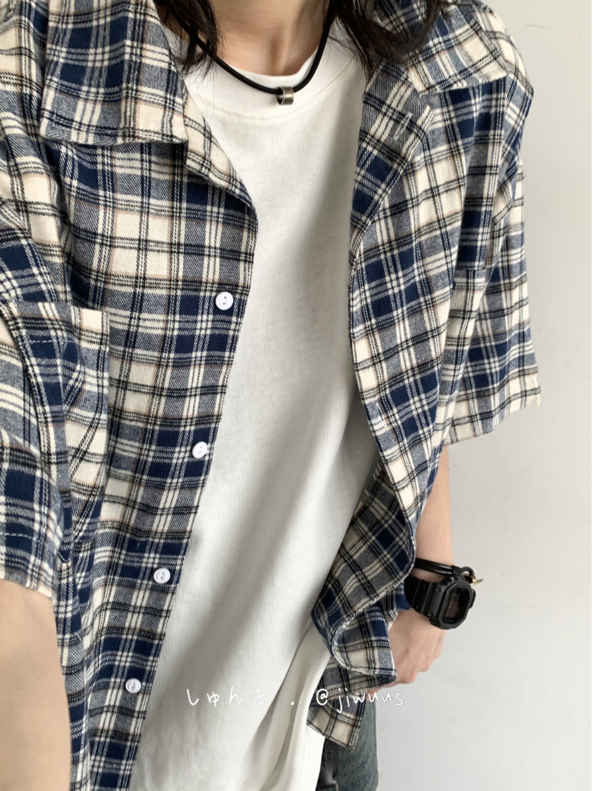 Summer Retro Plaid Short Sleeve Shirt for Men and Women - Casual Loose Fit College Style Work Shirt