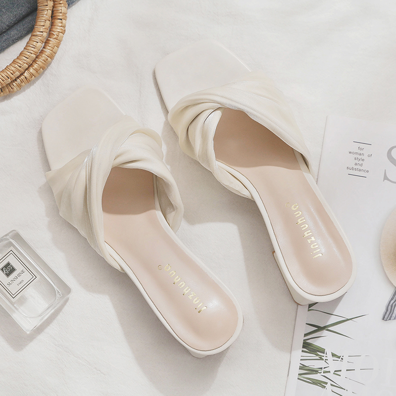 Summer Sheepskin Chunky Heeled One-Strap Sandals - Fairy Style Outdoor Slippers for Women, Trendy and Fashionable