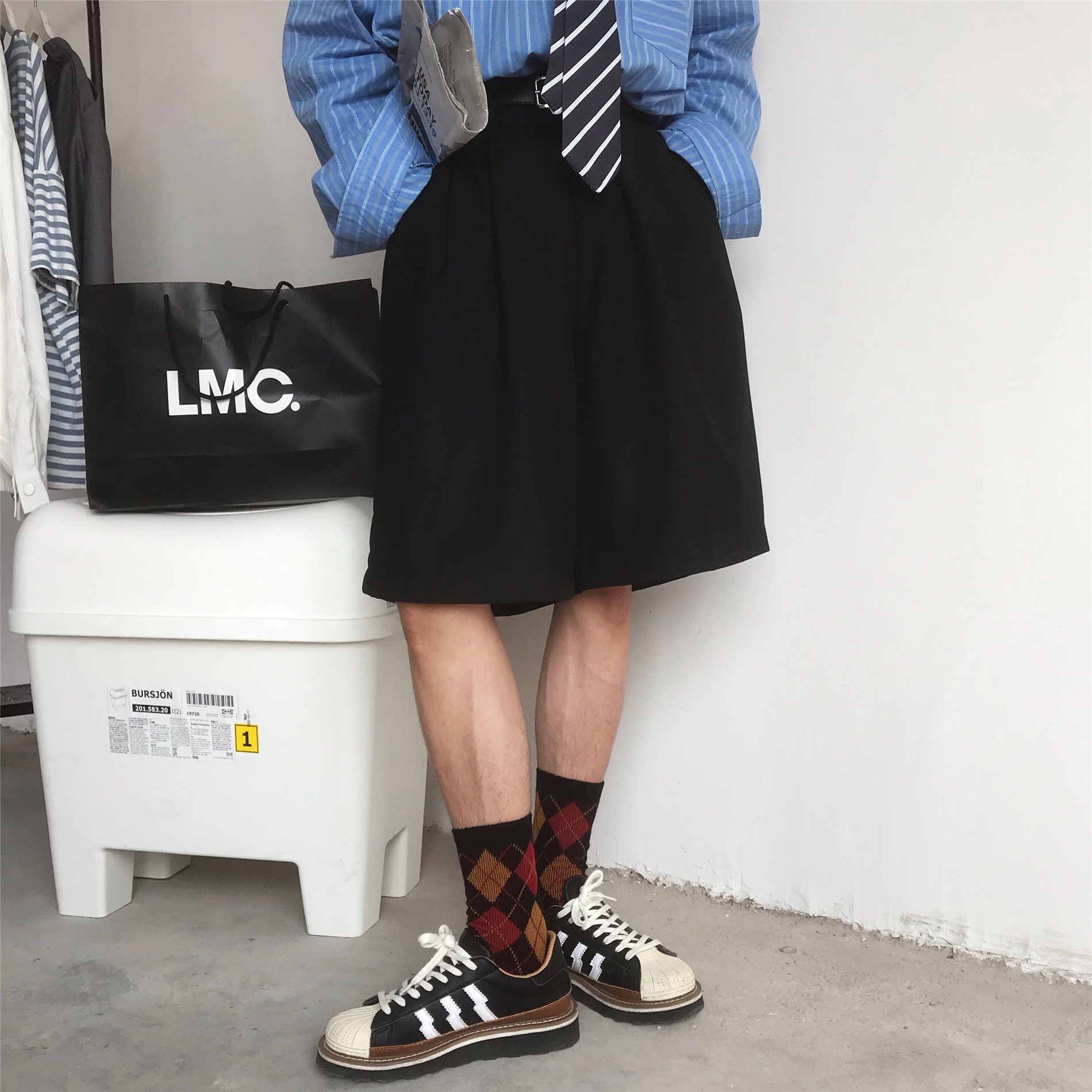 Summer Solid Color Loose High Waist Five-Point Pants - Versatile Retro Korean Style Casual Trousers for Men and Women