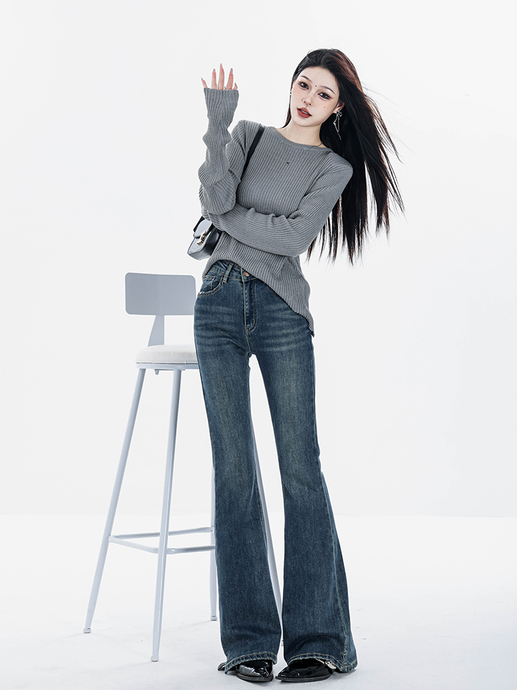 Summer Vintage Flared Jeans for Women - High-Waisted Slim Fit Bell Bottoms, 2025 Y2K Style