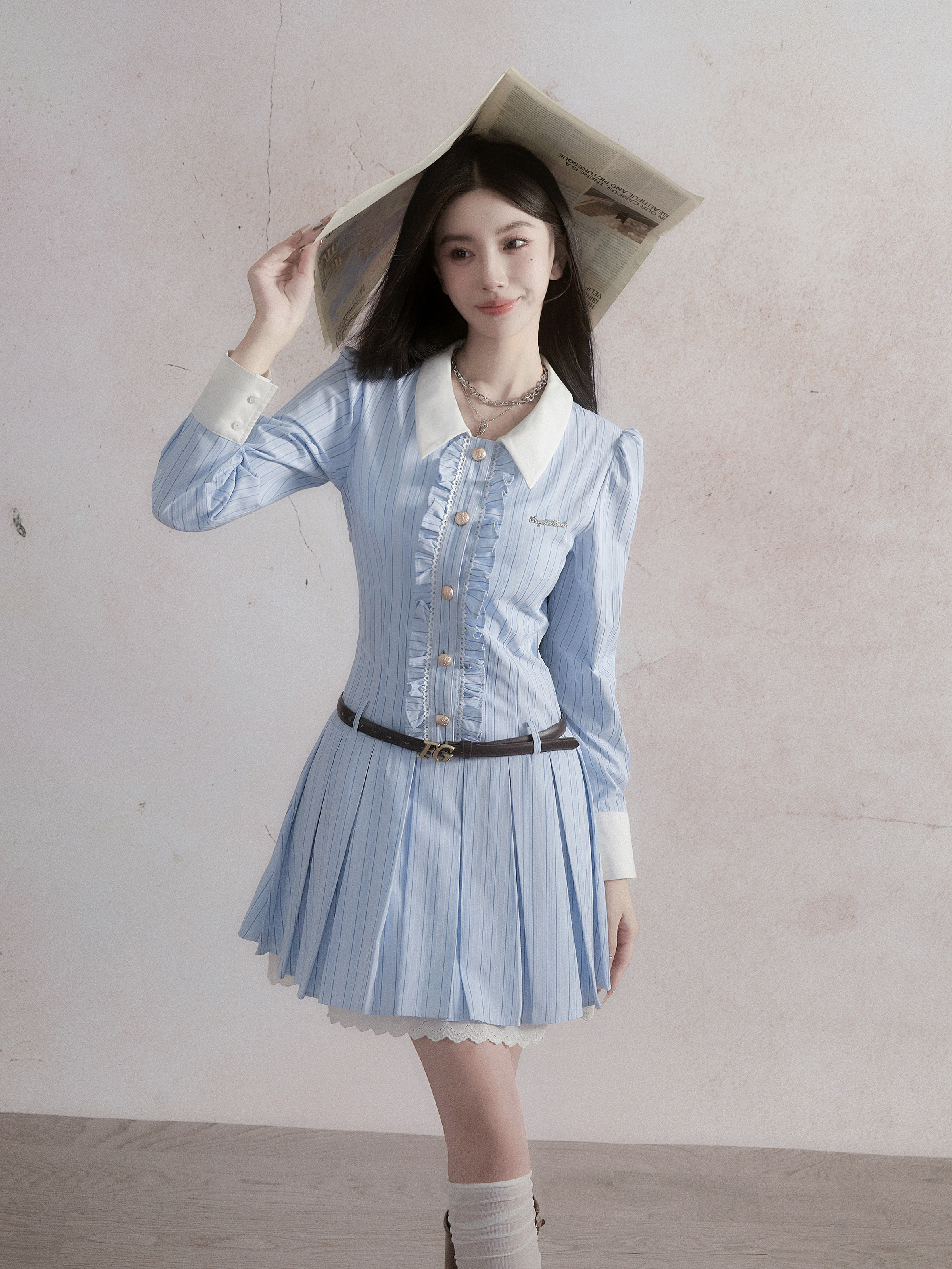 Sweet Academy Style Blue Striped Shirt Dress - French Birthday Dress for Summer - Trendy Casual Outfit