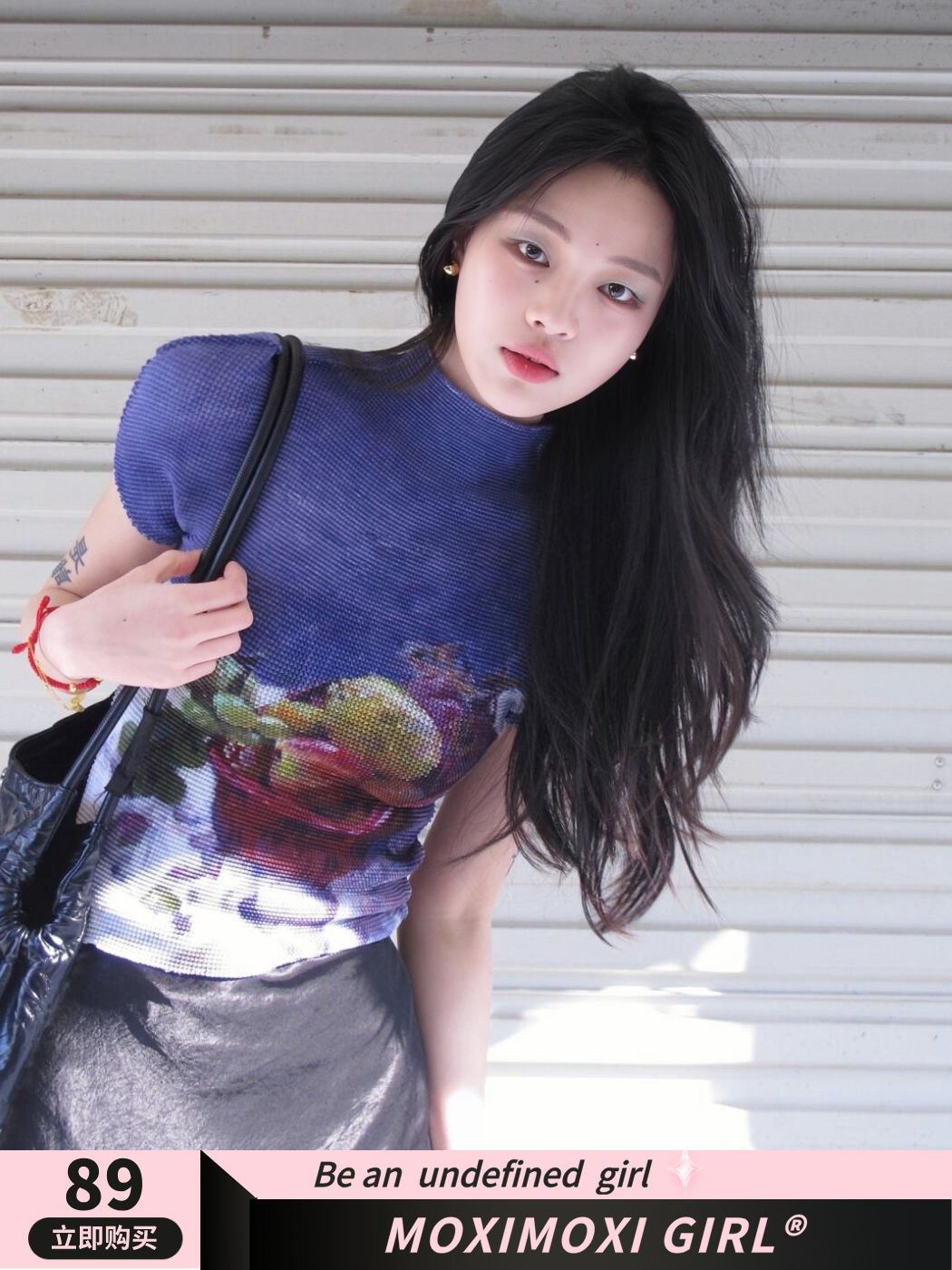 Sweet Grapes Pleated T-Shirt Top - Art Student Series Still Life Design, Pre-Exam Inspiration, Perfect for 90s and Y2K Styles