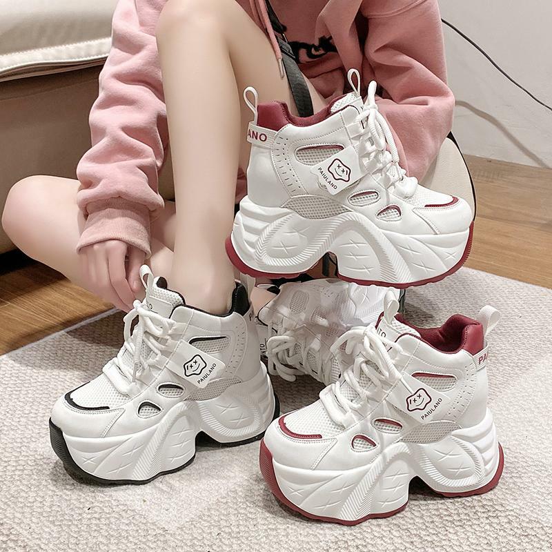 Thick-Soled European-Style Dad Shoes for Women, 2025 Spring Casual Footwear, Height-Increasing Sneakers for Petite Women