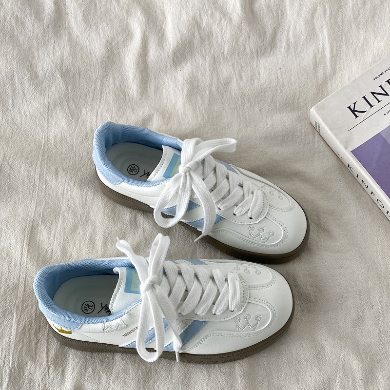 Thick-Soled White Casual Sneakers for Women - Han-Style Chic Spring 2025 Versatile Niche Footwear
