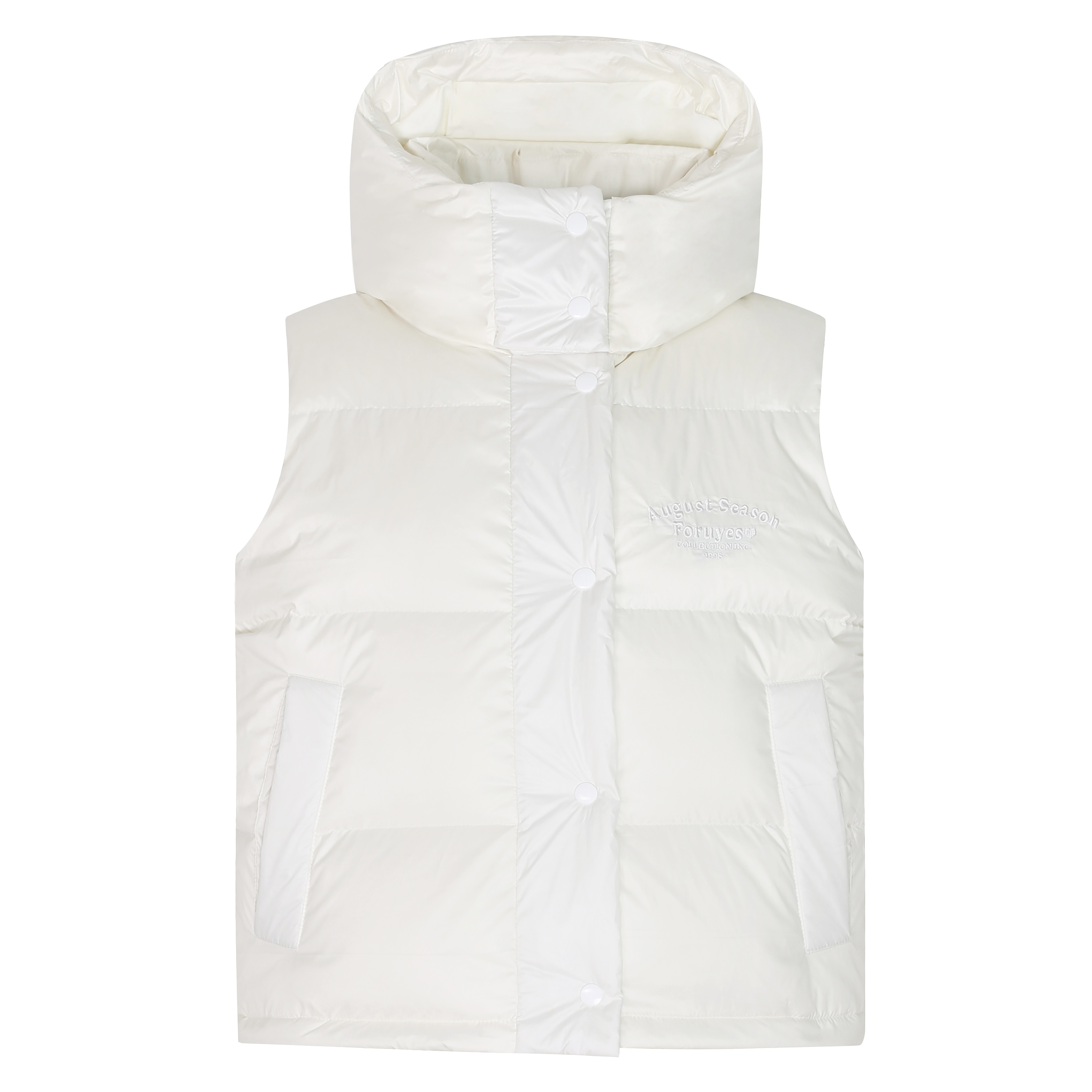 Thickened Warm Slim Fit Hooded Vest Jacket - Trendy Winter Outerwear with Slogan Design for Effortless Style