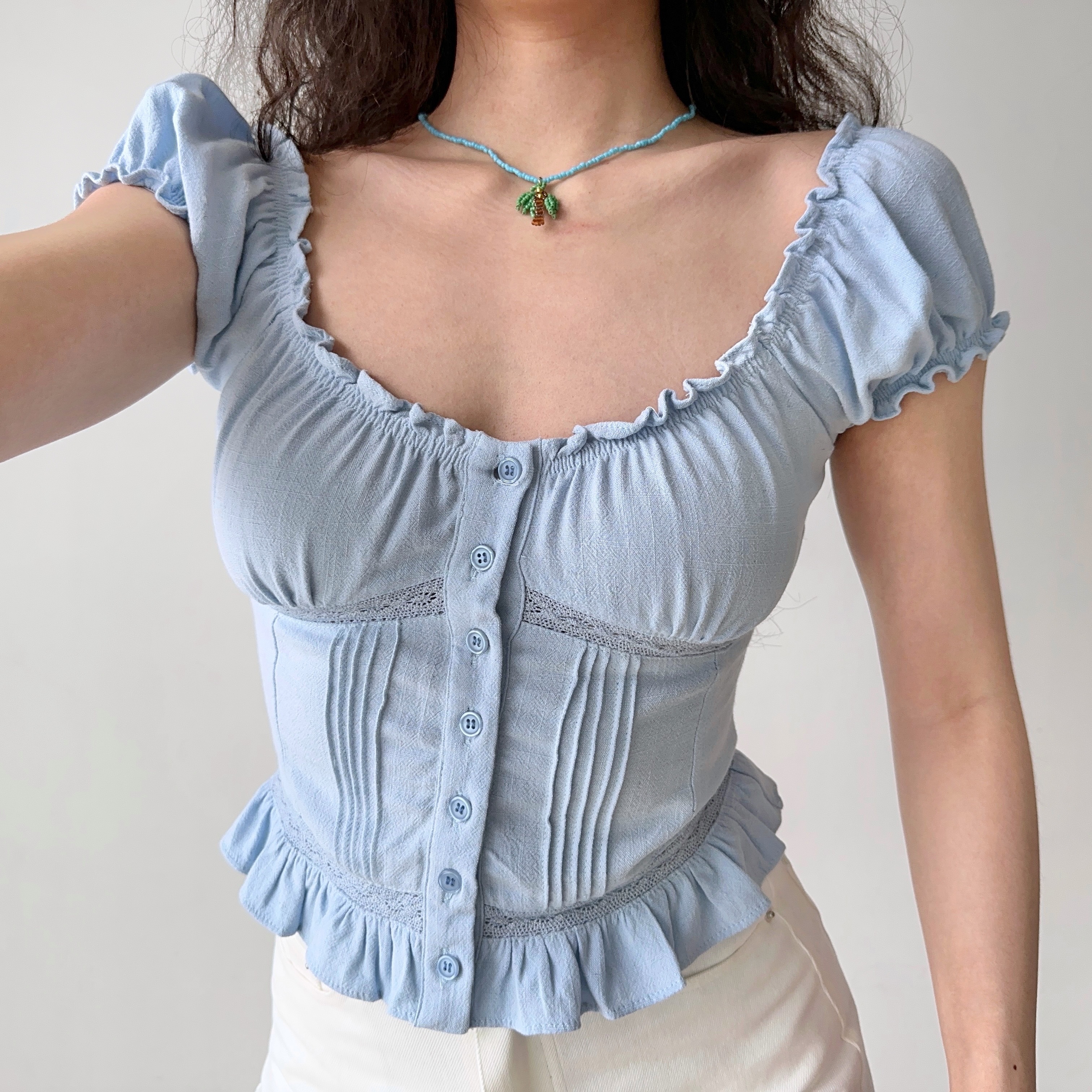 Three-Dimensional Cut Lace Short Sleeve T-shirt for Women, Slim Fit High Waist Top, European and American Style, Trendy 90s Look