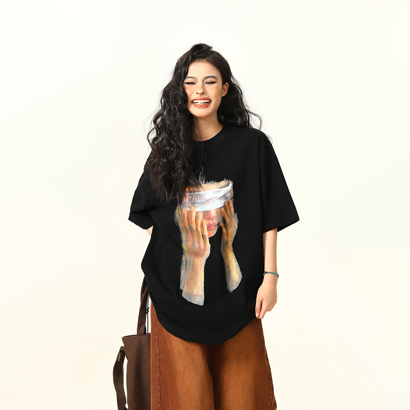Trendy American Street Style Printed Short-Sleeve T-shirt for Men and Women - Hip-Hop Summer Unisex Fashion Top