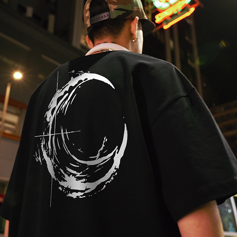 Trendy American-Style Printed Short Sleeve T-Shirt for Men and Women - Loose Fit Heavyweight Tee - Casual 90s Y2K Style