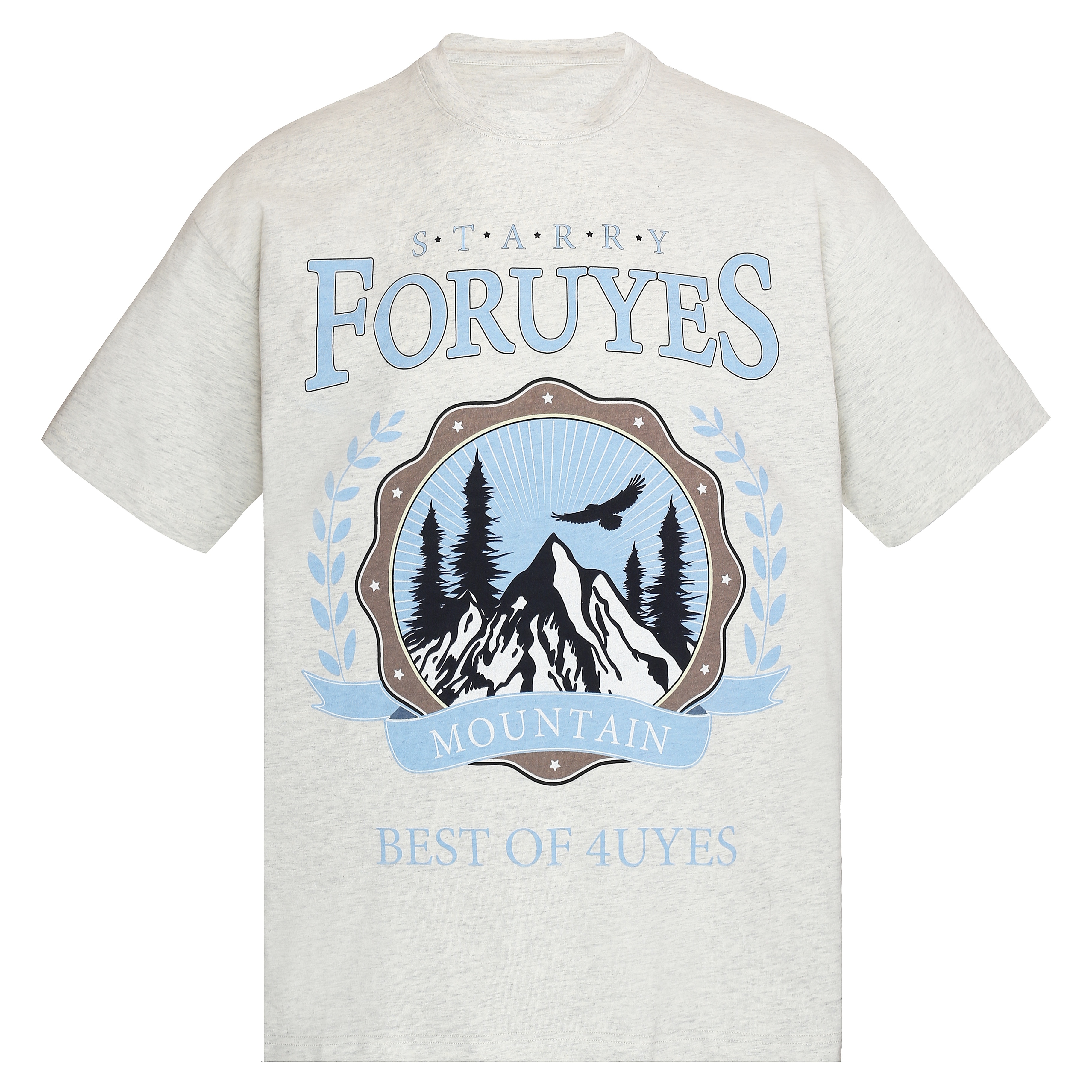 Trendy American Vintage Mountain Wheat Spike Loose T-Shirt for Men and Women - Spring Summer Short Sleeve Round Neck Fashion Top