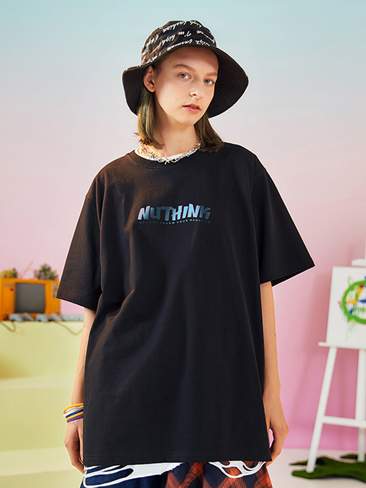 Trendy Cartoon Bear Loose Unisex Short Sleeve T-Shirt for Men and Women - Summer National Style Casual Tee