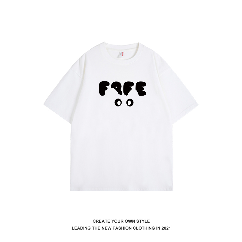 Trendy Cat Letter Print Black Short Sleeve Top for Women - Pure Cotton Spring Summer Half Sleeve Tee