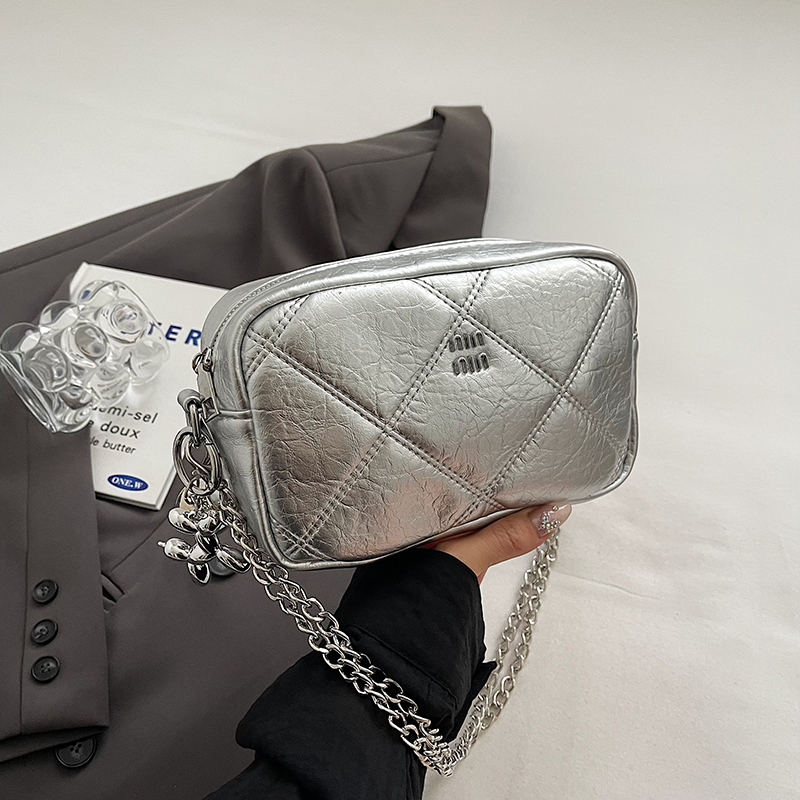 Trendy Diamond Quilted Square Bag for Women, Korean Style INS Fashion, Summer 2025 Shoulder Bag, Small Chanel-Inspired Design