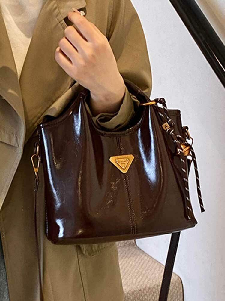 Trendy Korean Oil Wax Leather Small Square Shoulder Bag for Women - Versatile 2025 High-End Fashion Accessory