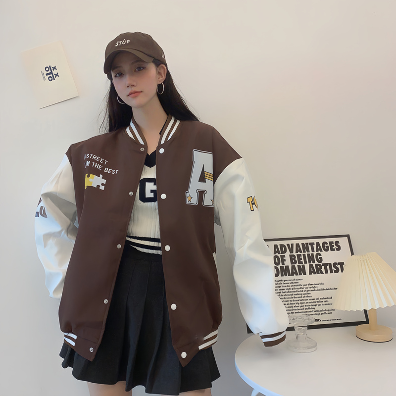Trendy Loose Casual Baseball Jacket for Women - Spring Versatile Style for Students, Chic Everyday Wear