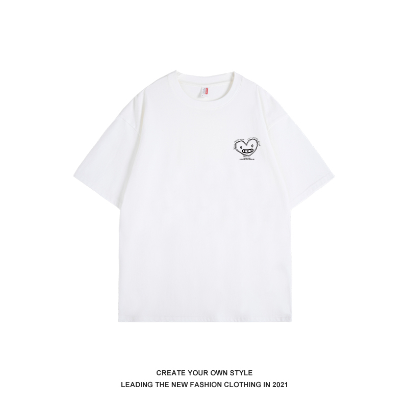 Trendy Minimalist Heart Short Sleeve T-Shirt for Men and Women – Loose Fit Basic Tee for Summer 2025, Casual Fashion Essential