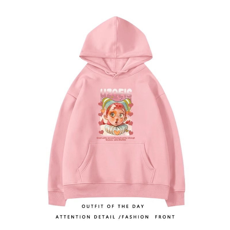 Trendy Plus-Size Hooded Sweatshirt for Women, Autumn Winter 2025 American Style Loose Jacket, Casual Lazy Hong Kong Fashion