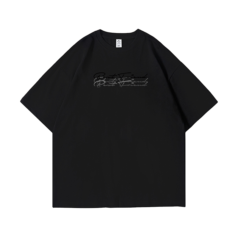 Trendy Plus Size Loose Fit Half-Sleeve T-Shirt for Men, Simple Spring Style with Letter Design, Casual Streetwear Fashion