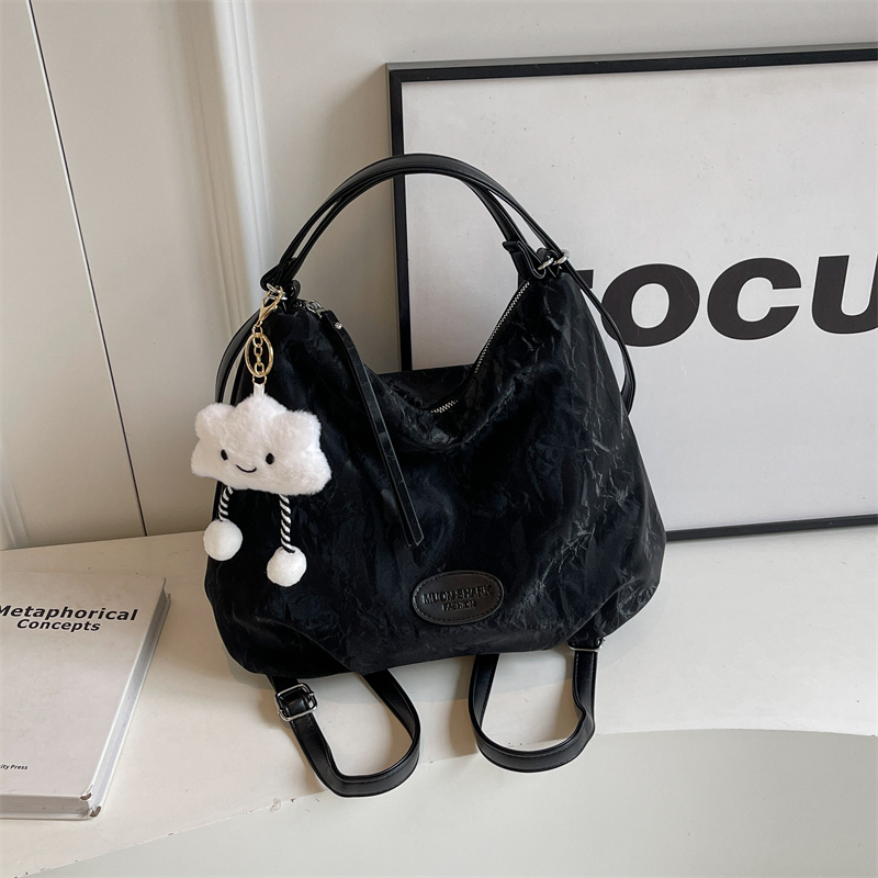 Trendy Silver Travel Backpack for Women - 2025 Multifunctional Large Capacity Shoulder & Crossbody Bucket Bag