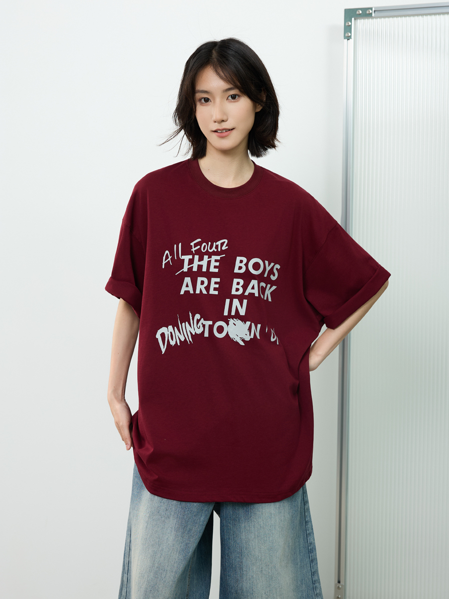 Trendy Unisex Short-Sleeve T-Shirt with Letter Print, Casual American Style Tee for Commuting, Perfect for 90s and Y2K Fashion Lovers