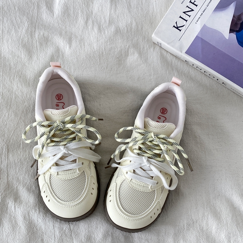 Trendy Yellow Breathable Mesh Sneakers for Women, Summer Sports Casual Shoes, 90s Inspired Non-Collision Style Training Footwear