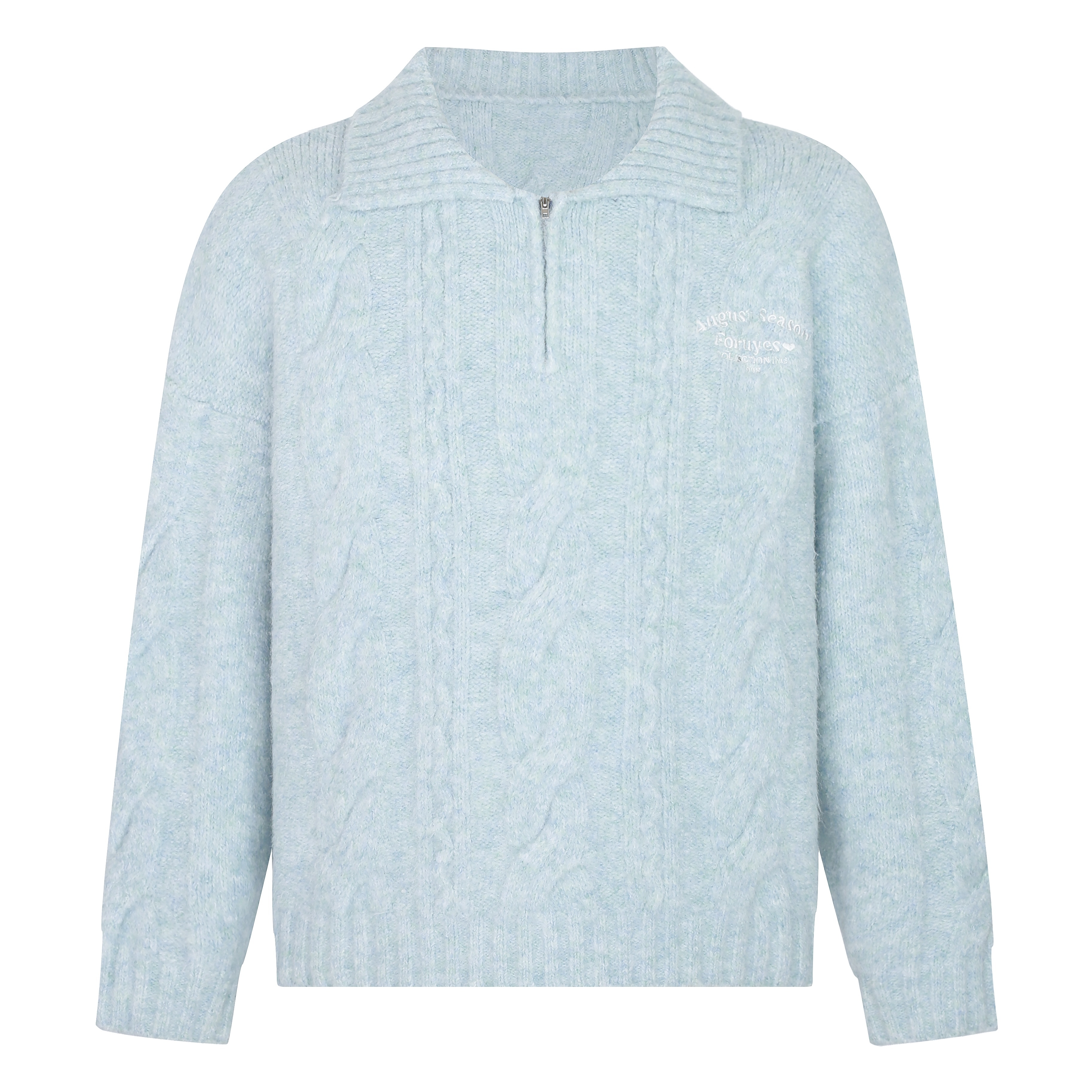 Twisted Collar Loose Fit Pullover Sweater - Versatile Knitted Top for Autumn Winter College Style Fashion