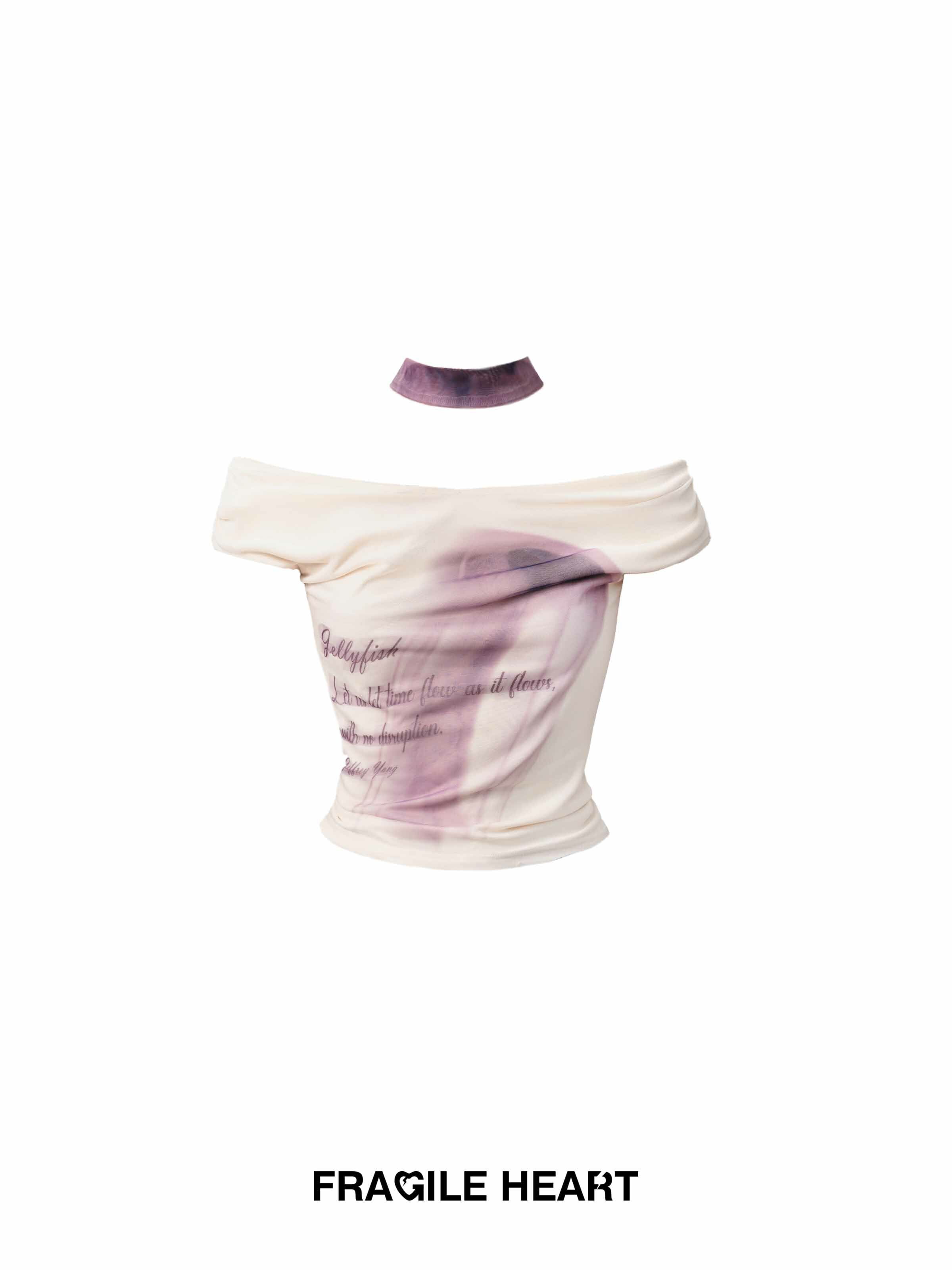 Undersea Fairy Jellyfish Off-Shoulder T-Shirt, Slim Fit Unique Top for Y2K Fashion Lovers