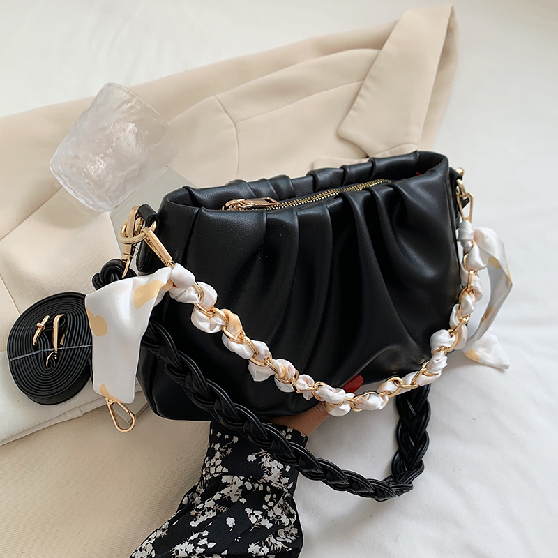 Unique High-End Women's Crossbody Bag - Wrinkled Design, Versatile Underarm Shoulder Bag for Spring Summer 2025