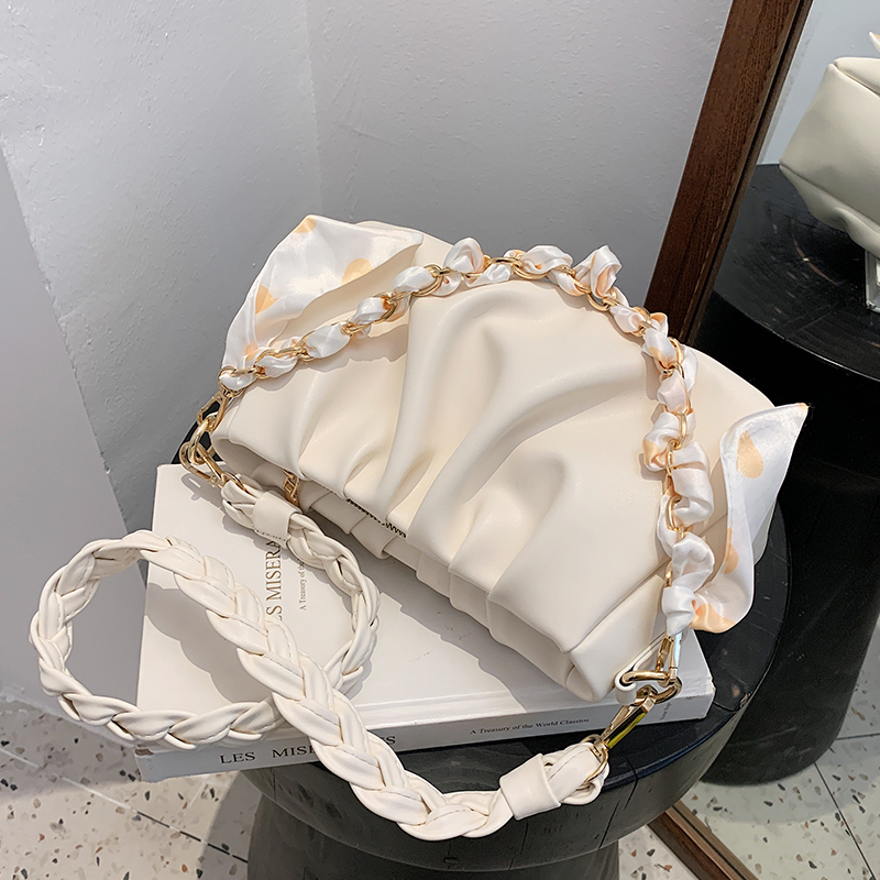 Unique High-End Women's Crossbody Bag - Wrinkled Design, Versatile Underarm Shoulder Bag for Spring Summer 2025