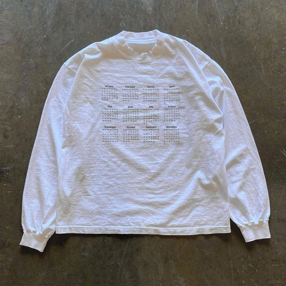 Unisex Long Sleeve T-Shirt - 280g Heavyweight Calendar-Themed Base Shirt - Simple Couple Outfit for Charitable Events