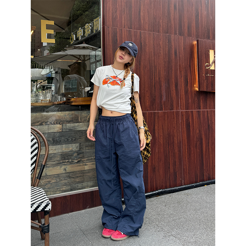 Unisex Straight Tube Quick-Dry Loose Cuffed Cargo Pants, American Street Style, Trendy Oversized Fit for Men and Women