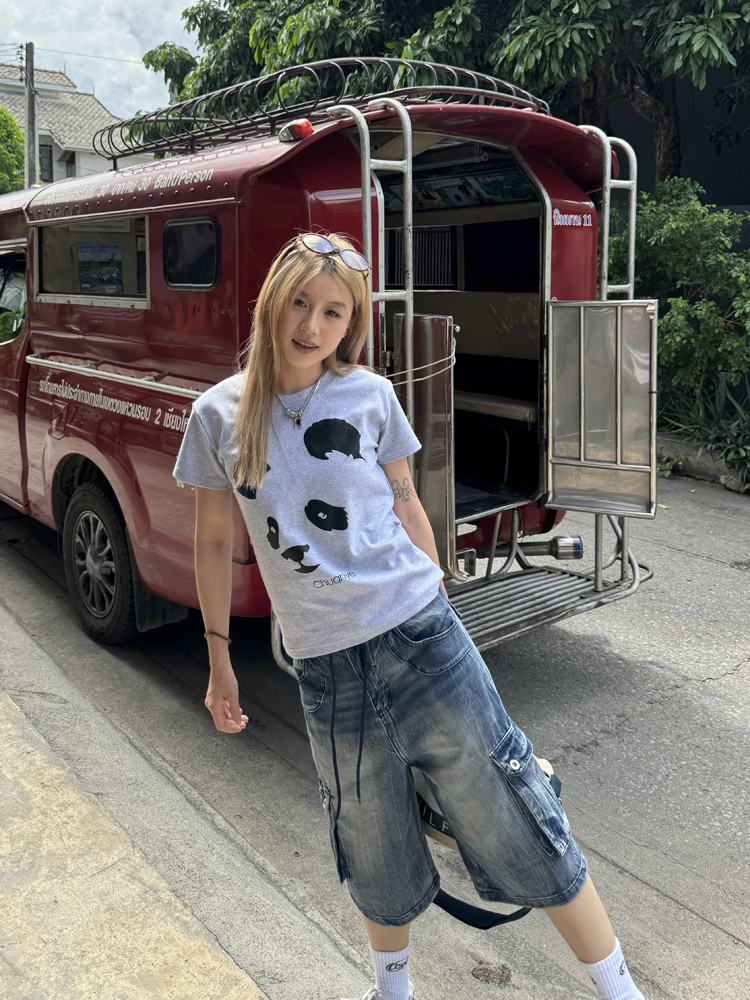Unisex Vintage Street Style Multi-Pocket Denim Capri Pants - Summer Thin American Washed Loose Fit