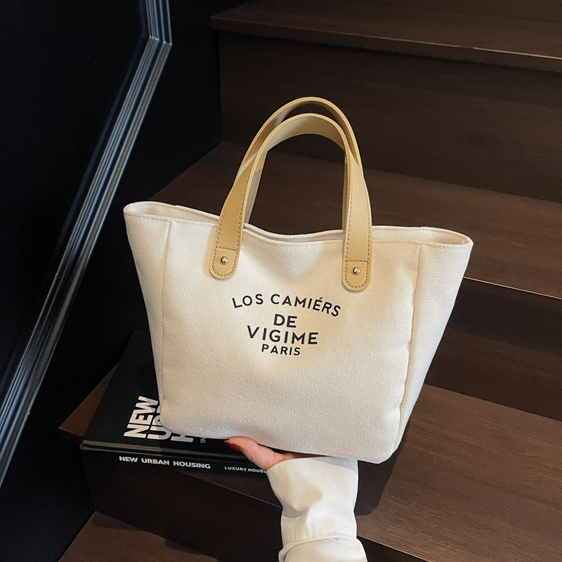 Versatile Handheld Canvas Tote Bag for Women - Large Capacity Summer Commuting Bucket Bag, Perfect for Work and Everyday Use