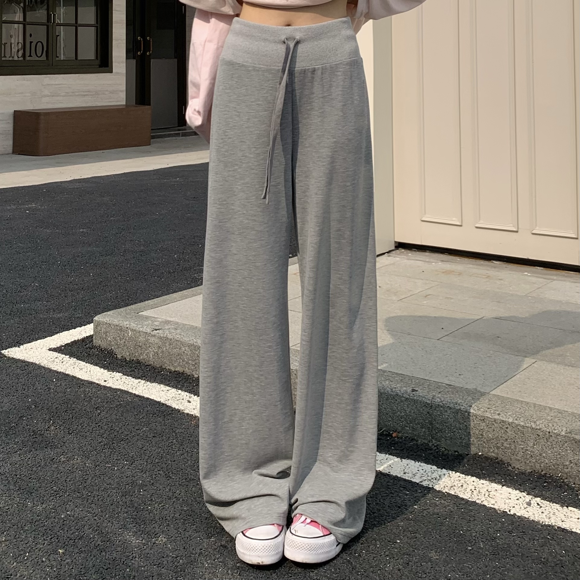 Versatile High Waist Slim Straight Casual Pants for Women - Summer Narrow Long Trousers for Effortless Style