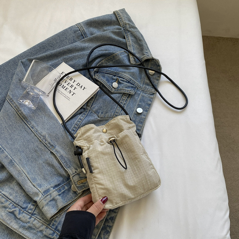 Versatile Nylon Canvas Mini Crossbody Bag - Casual Vertical Phone Bag & Headphone Holder - Trendy Minimalist Shoulder Bag
