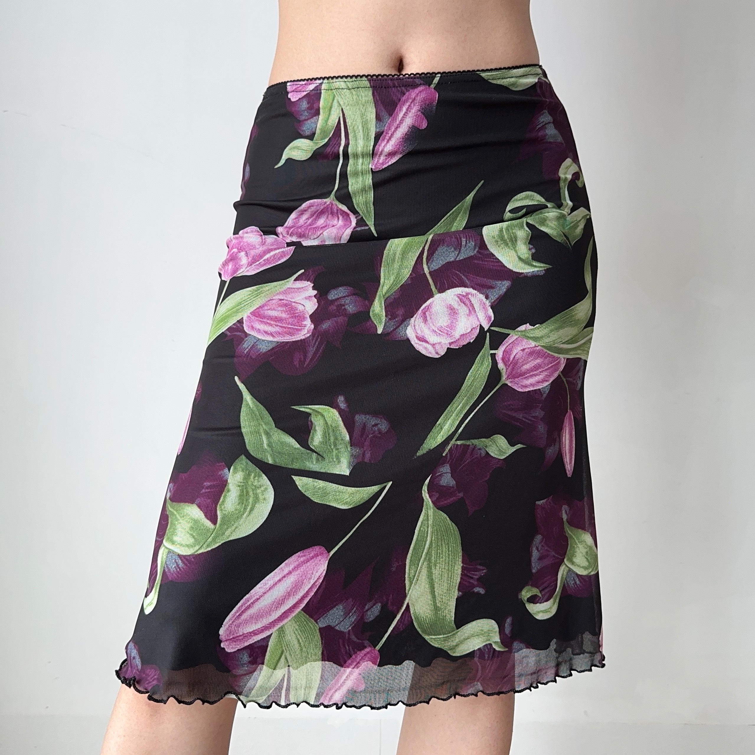 Vintage Floral Fish Tail Skirt for Women - A-line Lace Short Skirt in European and American Style, Perfect for Summer Outfits