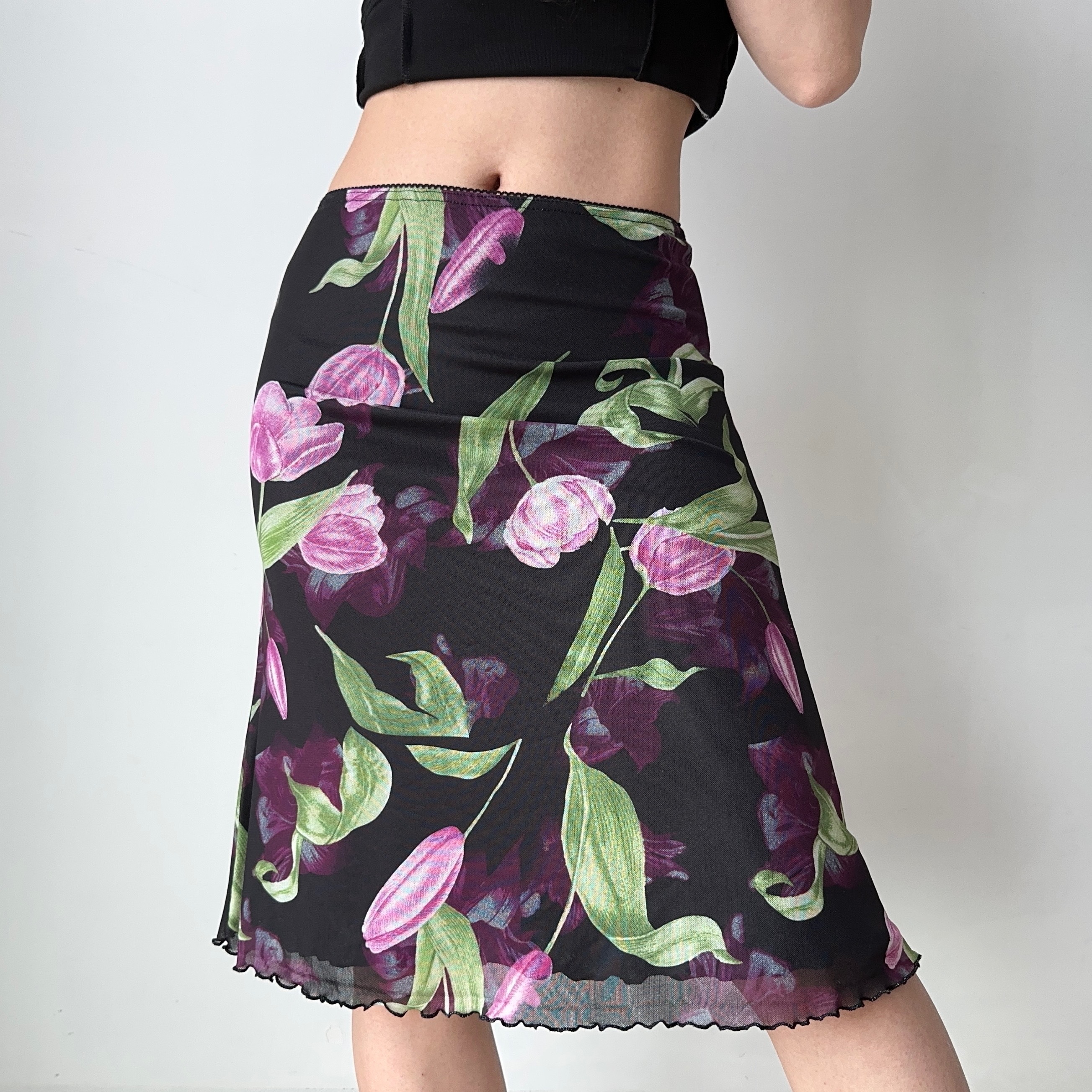 Vintage Floral Fish Tail Skirt for Women - A-line Lace Short Skirt in European and American Style, Perfect for Summer Outfits