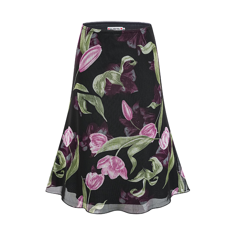 Vintage Floral Fish Tail Skirt for Women - A-line Lace Short Skirt in European and American Style, Perfect for Summer Outfits