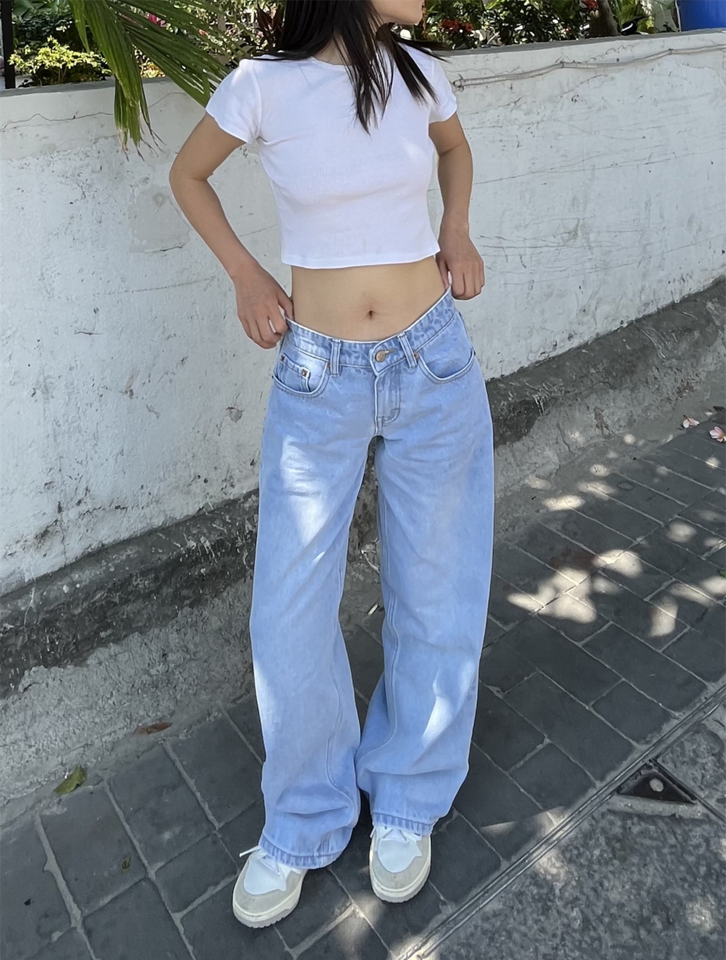 Vintage High-Quality Retro High-Rise Straight Loose-Fit Slimming Washed Denim Jeans for Women - Classic 90s Style