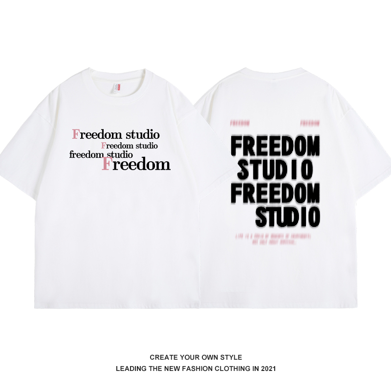 Vintage Letter Print T-Shirt for Women - Casual Pure Cotton Short Sleeve Top, 2025 Spring Summer Fashion, National Trend Style