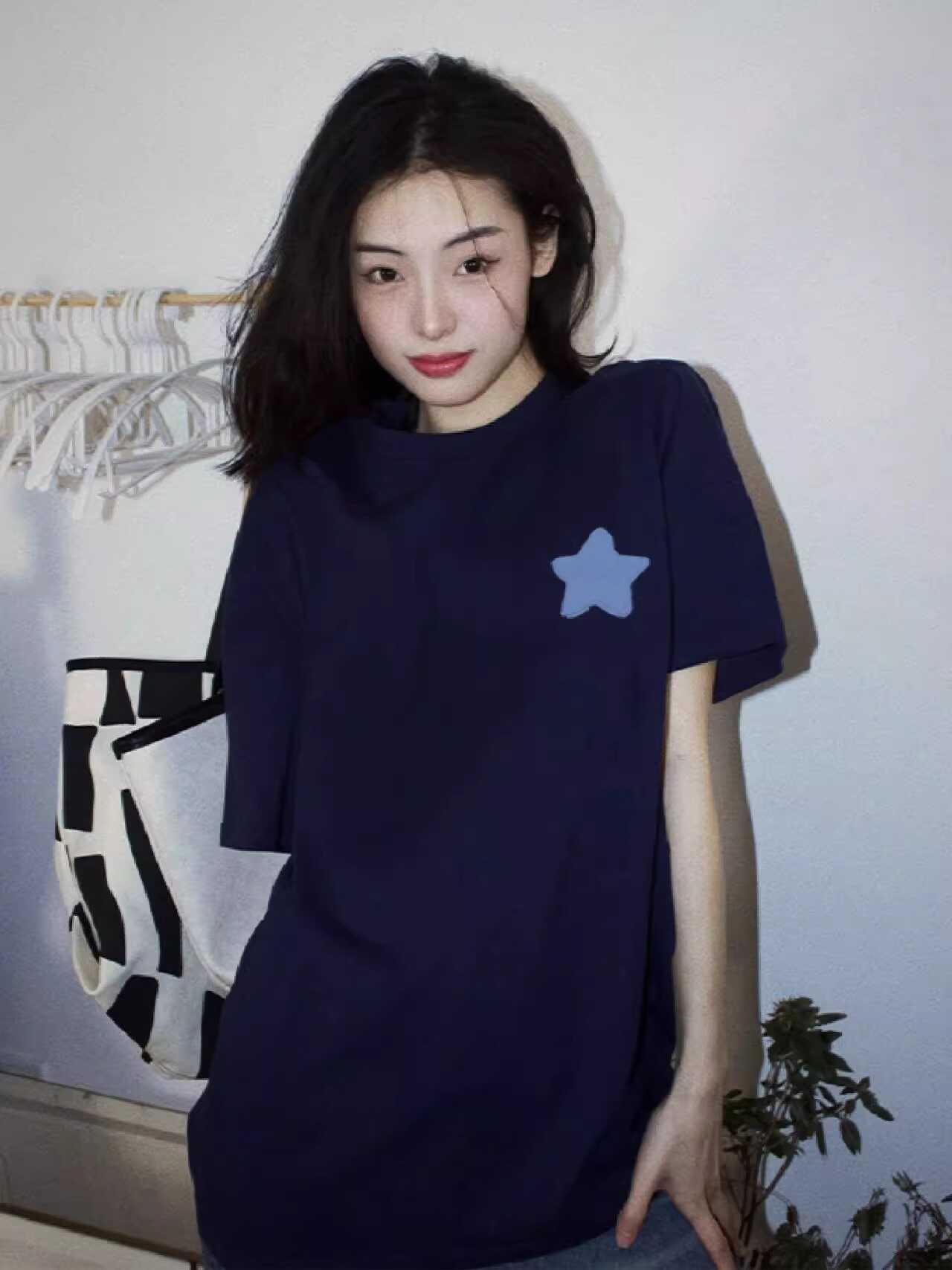 Vintage Oversized Short-Sleeve T-Shirt for Women - American High Street Style, Pure Cotton Summer Top, Y2K Fashion